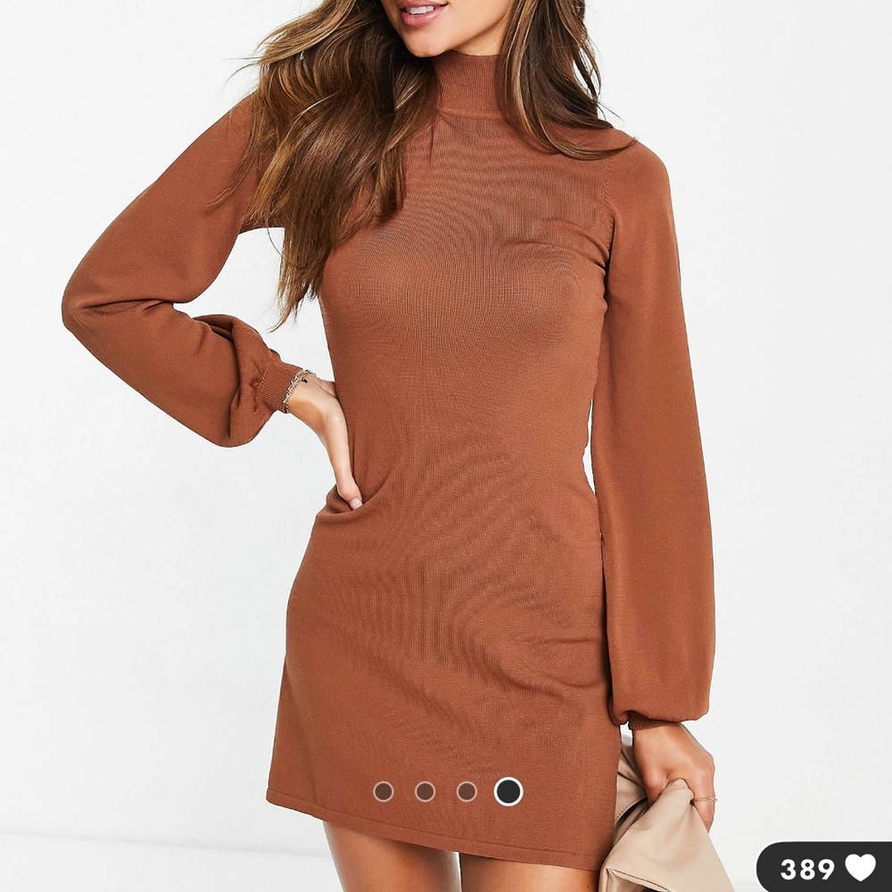 ASOS brown turtle neck dress